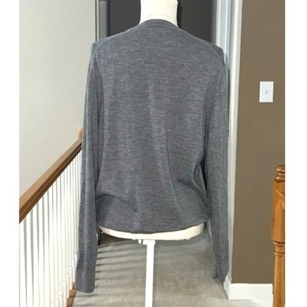 Lacoste Mens Gray Extra Fine Merino Wool V-Neck‎ Sweater Size XXL